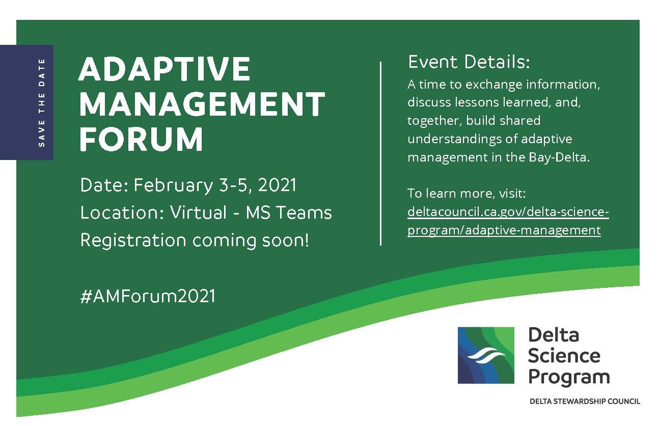 2021 Adaptive Management Forum Save the Date Flyer.