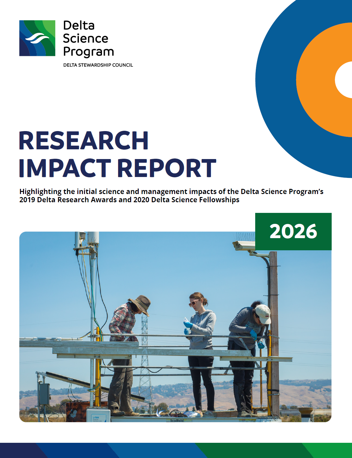 The cover of the Delta Science Program’s 2026 Research Impact Report.